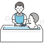 A Man Who Assists In Bathing SVG Icon